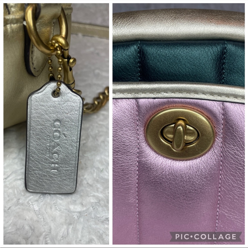 New Coach Metallic Quilted leather Colorblock Camera Bag and Wallet Set in Pink - Picture 4 of 17
